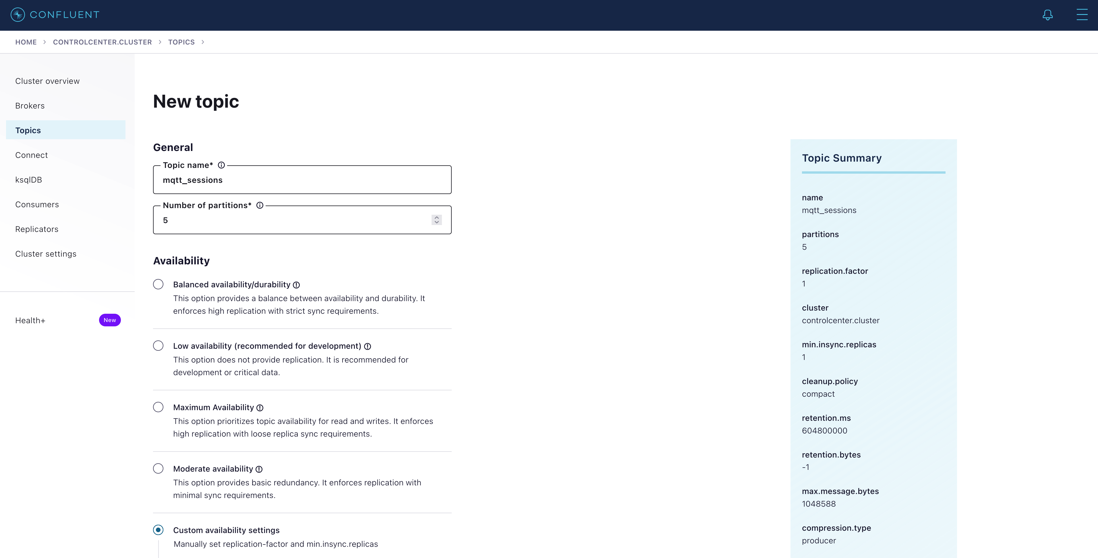 Editing the mqtt_sessions topic